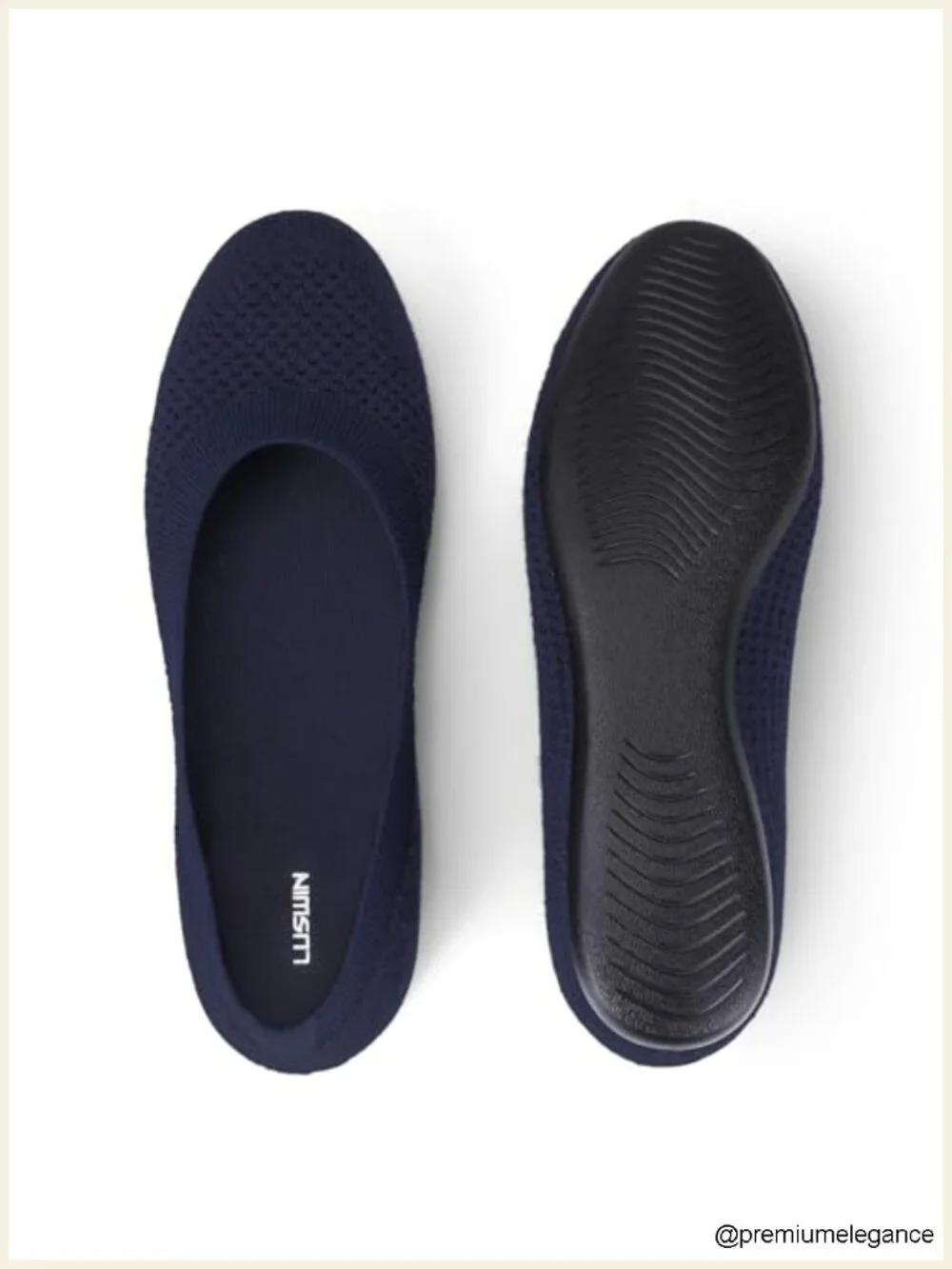 Minimalist Ballet Flats Round Toe Knit Flats Comfortable Slip On Work Office